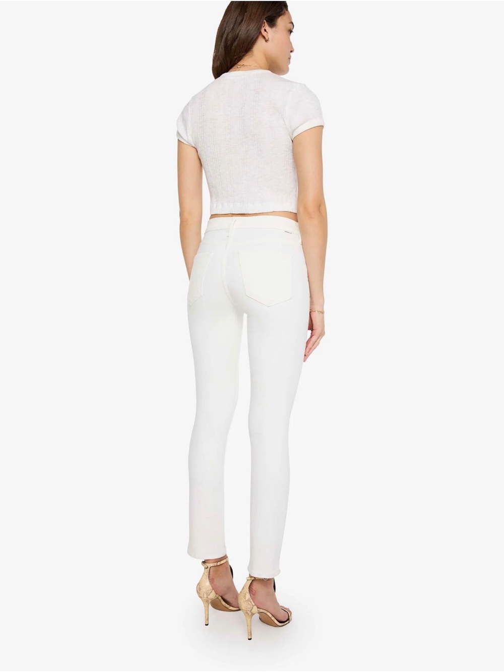 MOTHER White High-Rise Skinny Jeans